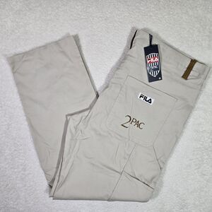 Fila x 2Pac Mens 40x32 Carpenter Cargo Pants Lightweight Stretch